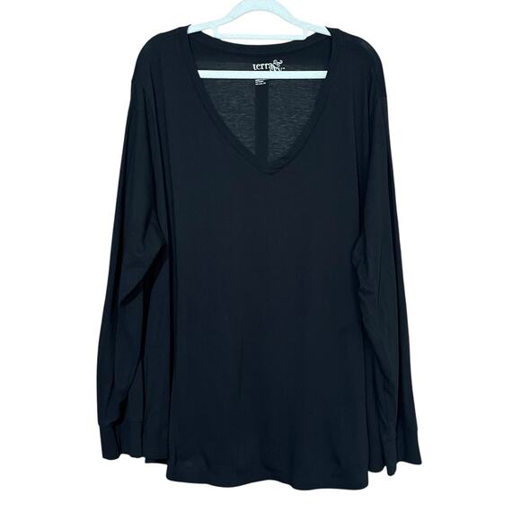 Terra & Sky Women's Long Sleeve Top Lot of 2 3X Black Yellow Loungewear Casual - Picture 4 of 8